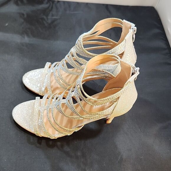 BRAND NEW FOREVER LILLI HIGH HEEL SHIMMER GLITTER WOMEN'S SANDAL - Picture 3 of 15